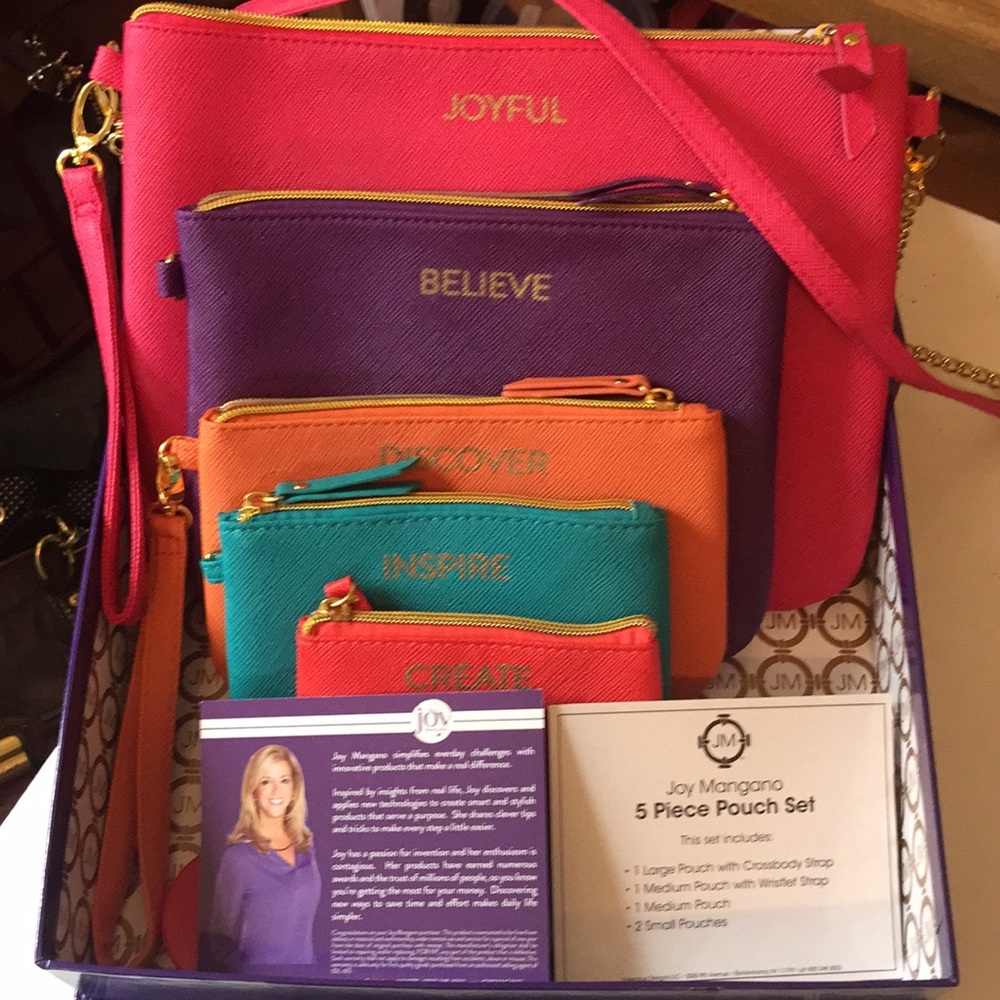 Joy Mangano 5 piece Pouch Set
